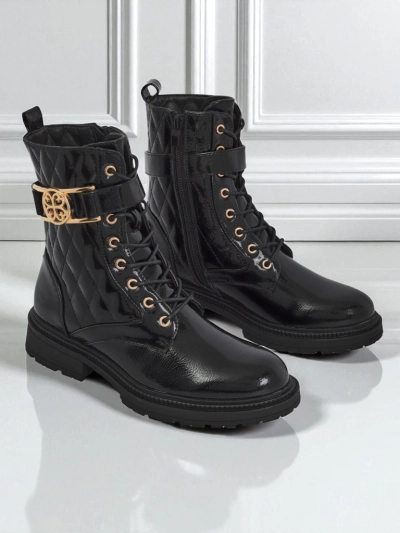 Quilted women's ankle boots made of ecological patent leather Opal Verge