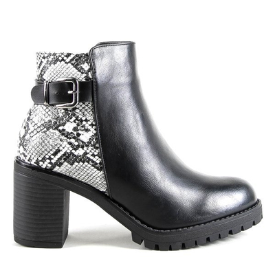 Black ankle boots on higher column Claretta - Footwear