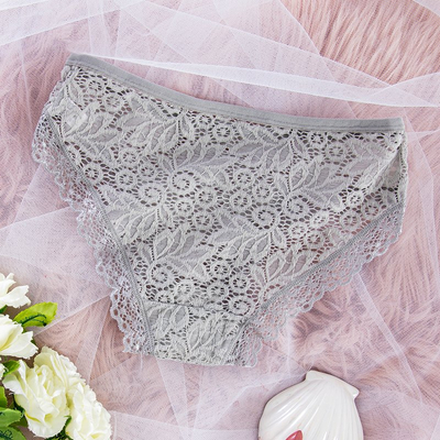 Grey women's lace panties PLUS SIZE - Underwear