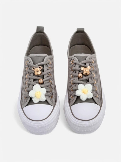 Royalfashion Women's perforated sneakers with decorations Osdo