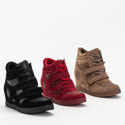 Maroon girls' sneakers on a covered anchor Janomi - Footwear