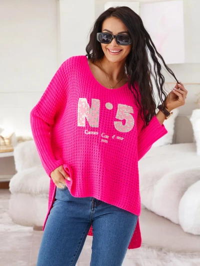 Женский вязаный свитер Royalfashion из акрила с надписями