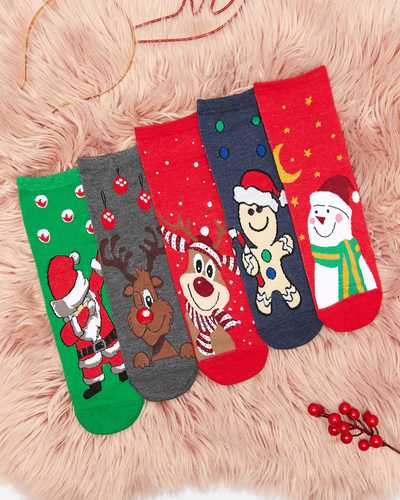 Women's Long Christmas Socks 5 / pack - Underwear