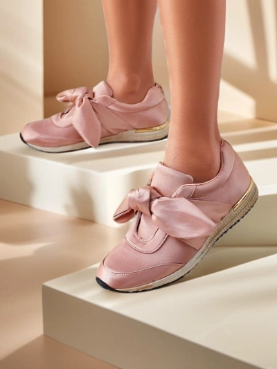 Royalfashion Women's Sneakers with Bow Socca