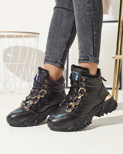 Черная женская утепленная спортивная обувь Nepolle- Footwear