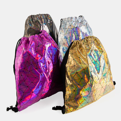 Silver Holographic Sack Backpack - Accessories