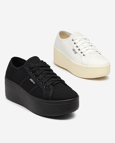 OUTLET Baltas un ekru sporta kedas uz Darru-Footwear platformas