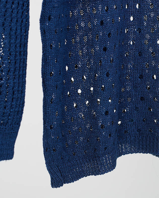 Women's navy blue openwork sweater - Clothing