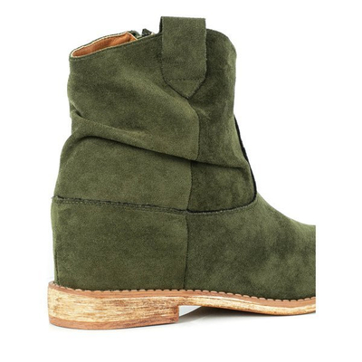Green cowboy boots on a covered Astrit wedge - Footwear