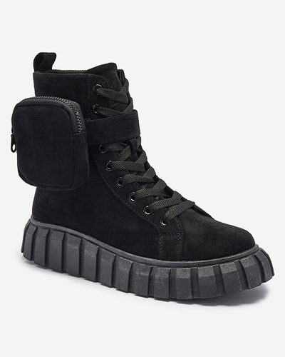 Women's boots with sachet in black Sauups- Footwear