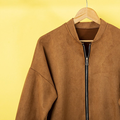 Brown suede jacket for women - Clothing