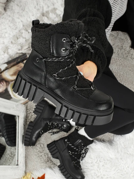 Women's worker boots with fur Cindora