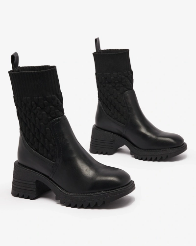 Royalfashion Черные женские сапоги Acigog на плоском каблуке