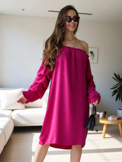 Royalfashion Smooth women's dress a'la Spanish with frills