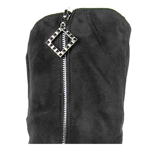 Czarne kozaki z eko - zamszu na wyższym słupku Slavonea - Obuwie