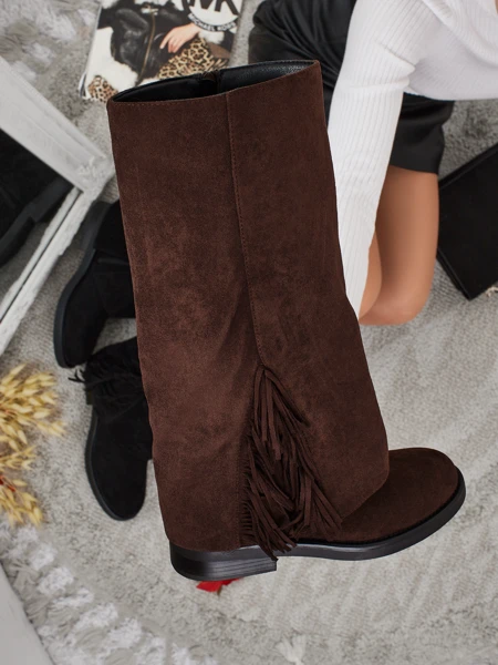 Damskie kozaki eko zamszowe z cholewką Ismara