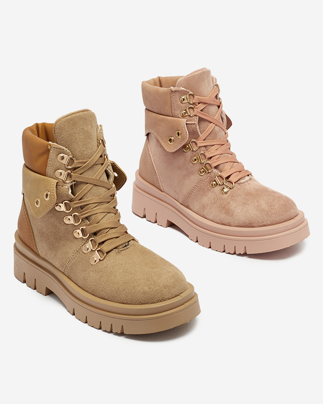 Pink women's boots insulated trappers Boserra - Footwear