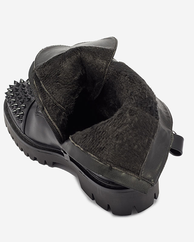 OUTLET Black women's bagger boots with studs Fioppo - Footwear
