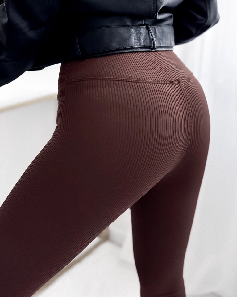 Women's leggings in brown with heart - Clothing