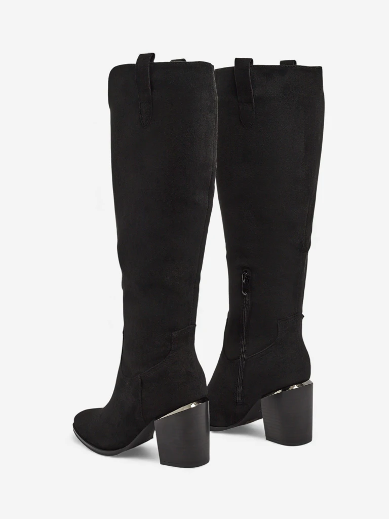 Damskie kozaki eko zamszowe na słupku Ferrevi