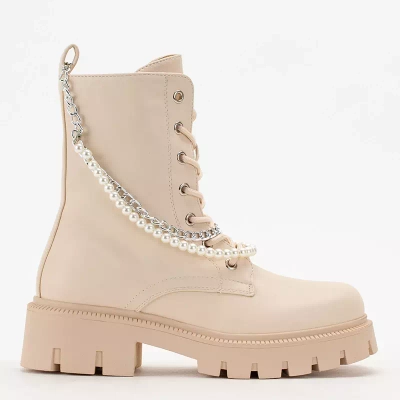 OUTLET Кремовые женские сумки с цепочкой и жемчугом Агсива - Обувь