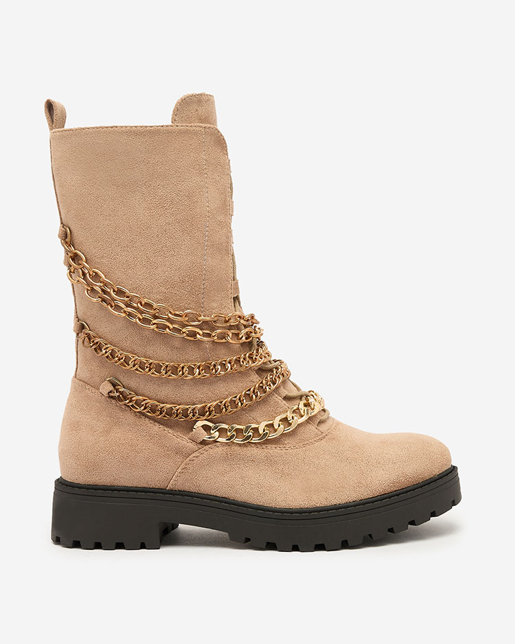 Royalfashion Sieviešu bagger zābaki gaiši brūnā krāsā Goserre