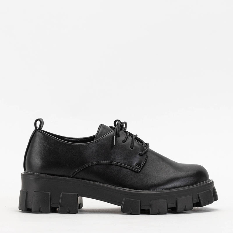 Black lace-up women's half shoes Pasimoa - Footwear