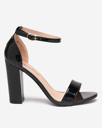 Black women's sandals on a higher post Rosdoo- Footwear