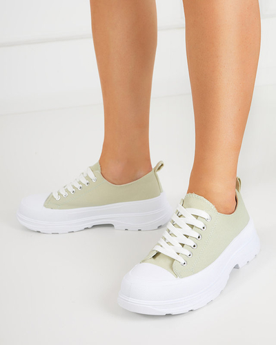 OUTLET Green women's sports sneakers Cresoma - Footwear