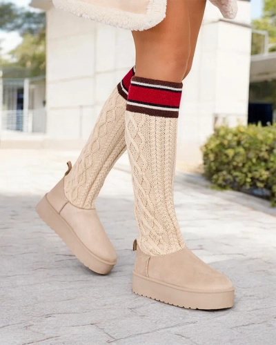 Royalfashion Women's snow boots with sock-like shaft Kokumi