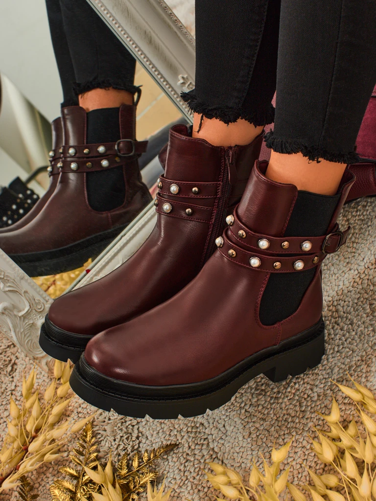 Women's High Eco-Leather Ankle Boots Pearl Mist