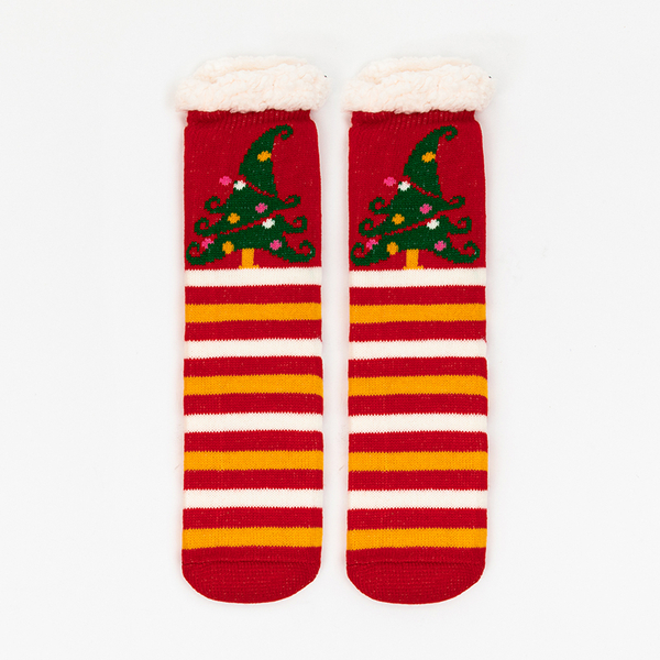 Women's socks with a Christmas pattern - Underwear