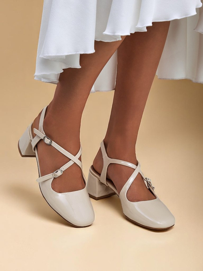 Royal Fashion Women's Lolita Low-Heeled Pumps with Decorative Straps