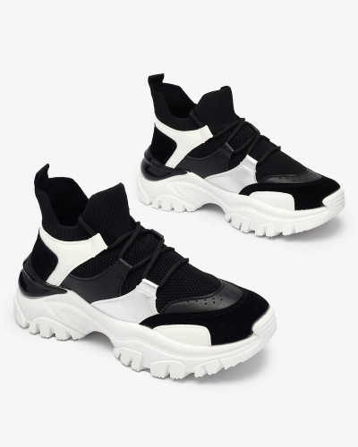 Women's white and black sports sneakers Ziragga- Footwear