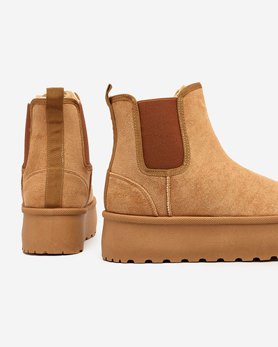 Royalfashion Brown women's platform snow boots Stiellsia