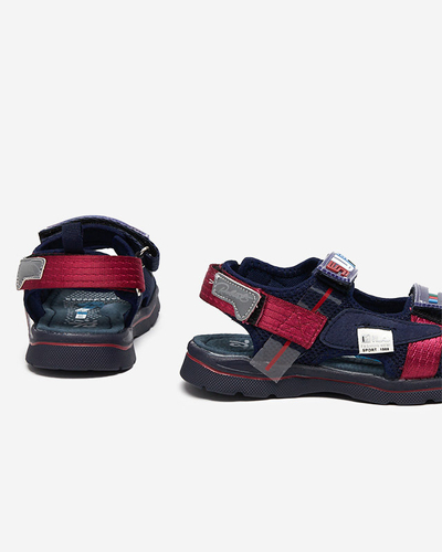 Navy blue children's sandals with patches Netiks - Footwear
