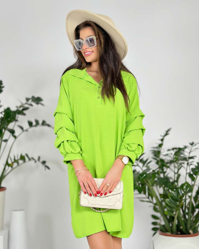 Royalfashion Women's oversize dress with ruffle at sleeves