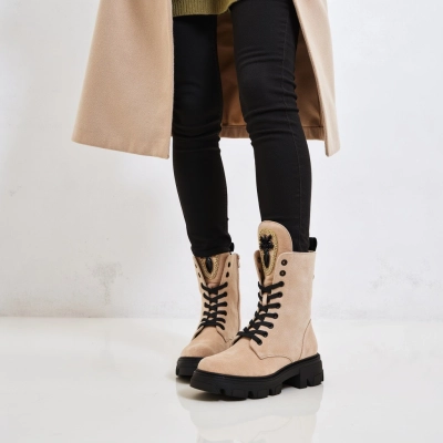 Royalfashion Eco-suede women's worker boots Moxox