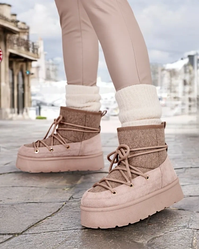 Royalfashion Women's lace-up Filori snow boots