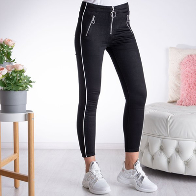 Black pants with white piping - Pants 1