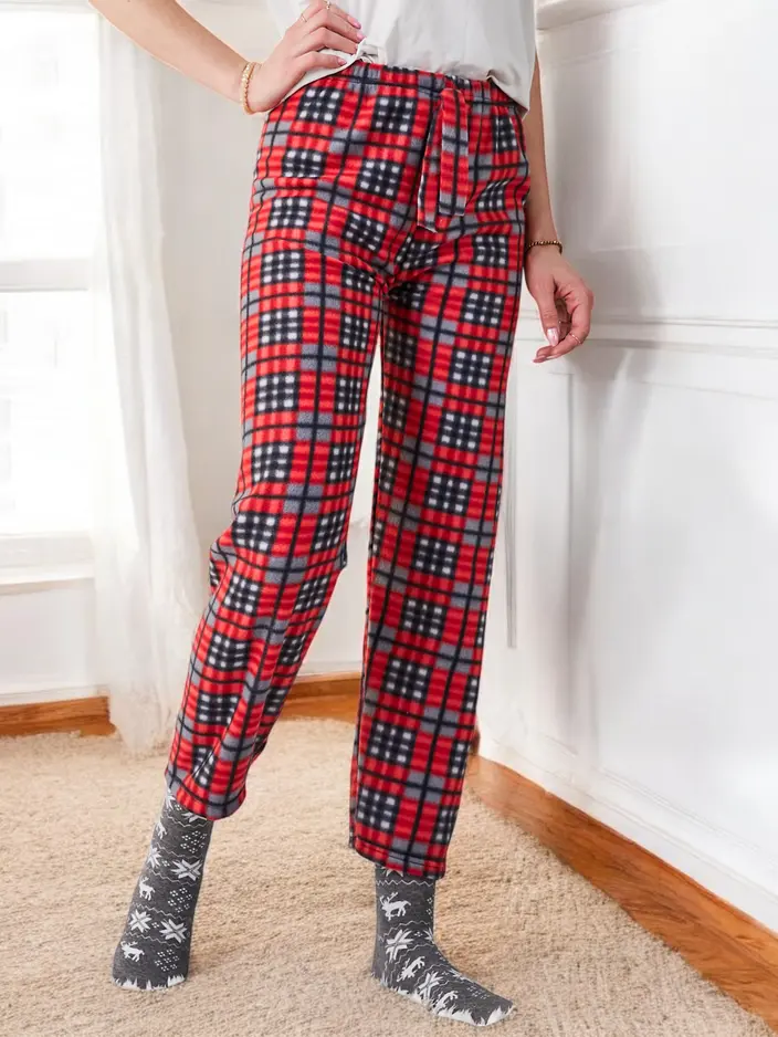 Royalfashion Kokvilnas Ziemassvētku Sieviešu pidžamu raibs bikses