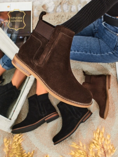 Botki Altesse w Kolorze Ciemnobrązowym Zamszowym