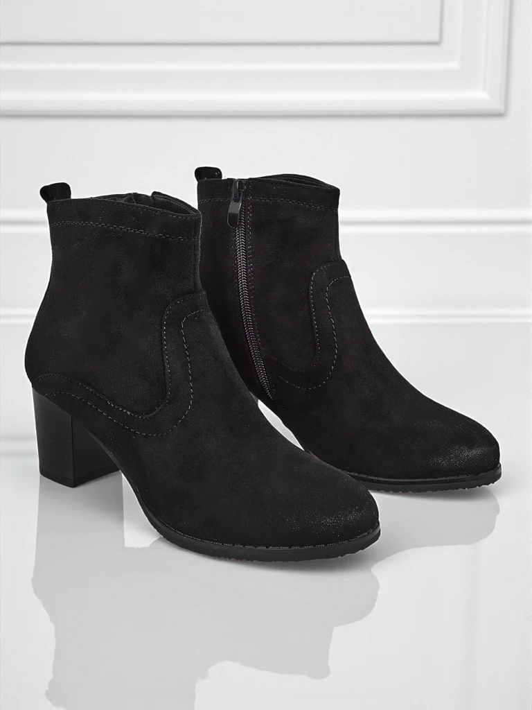 Women's Eco-Suede Heeled Ankle Boots Crimson Echo