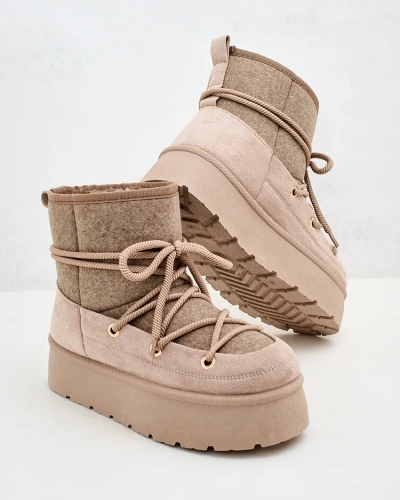 Royalfashion Women's lace-up Filori snow boots