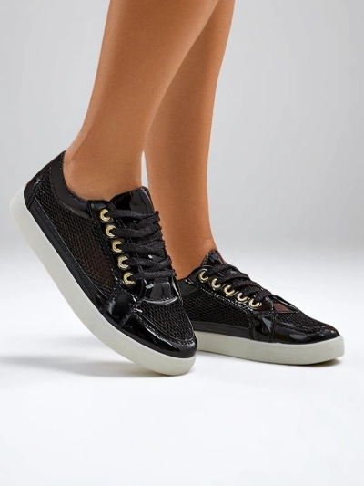 Royalfashion Patent women's eco-leather sneakers Azzuros