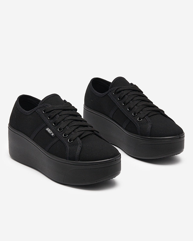 Black sports sneakers on the Darru platform - Footwear