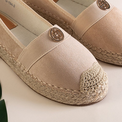 Beige women's espadrilles with flat heels Anatola - Shoes