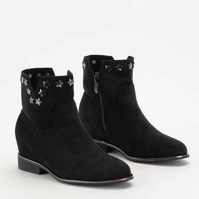 Black eco-suede boots with hidden anchor Mni- Footwear