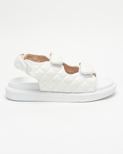 Women's white quilted sandals Acuq - Footwear