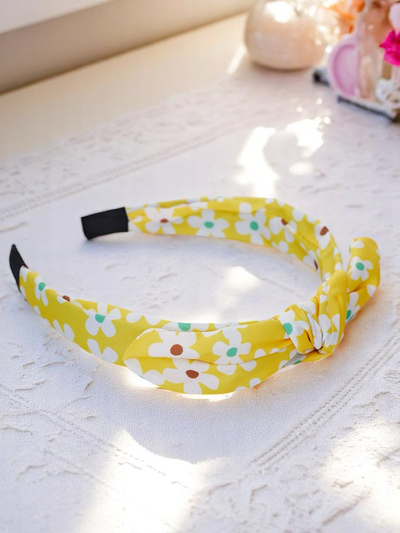 Royalfashion Hairband with a bow in floral pattern Florinka